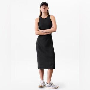 Athleta Seasoft Rib Midi Tank Dress in Black